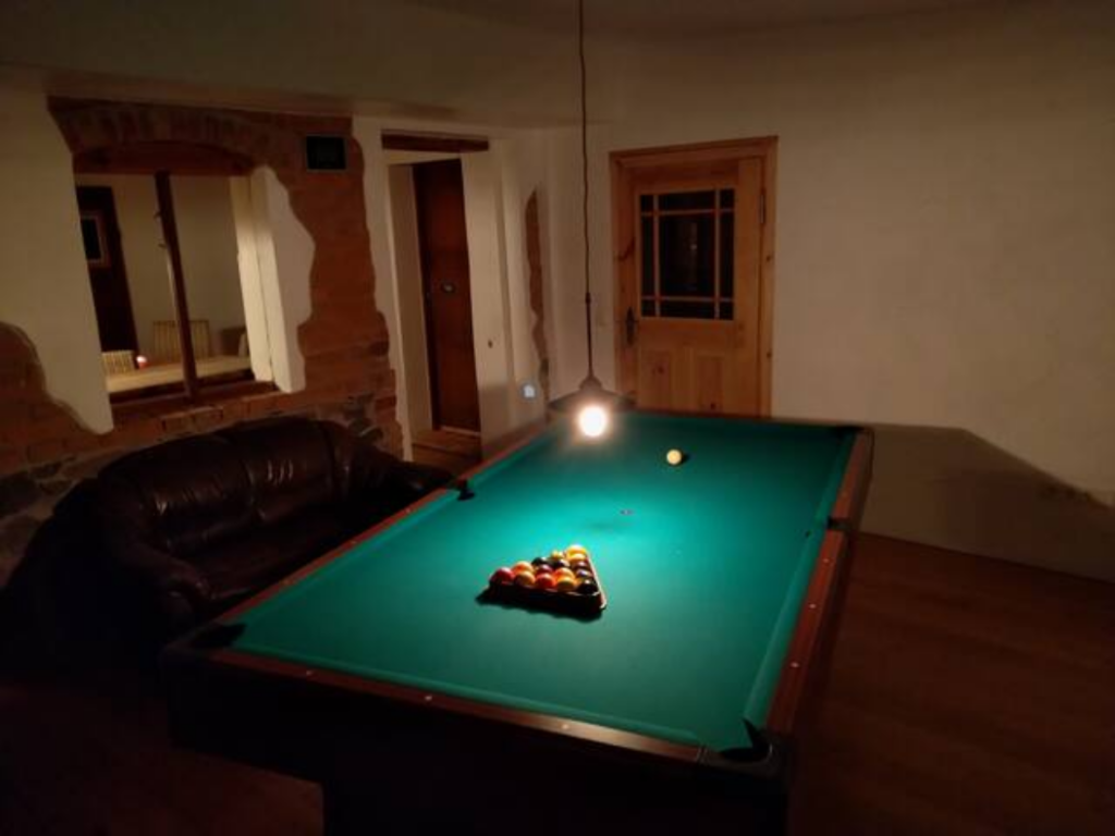 Billiardzimmer mit 9-Fuß Poolbilliardtisch